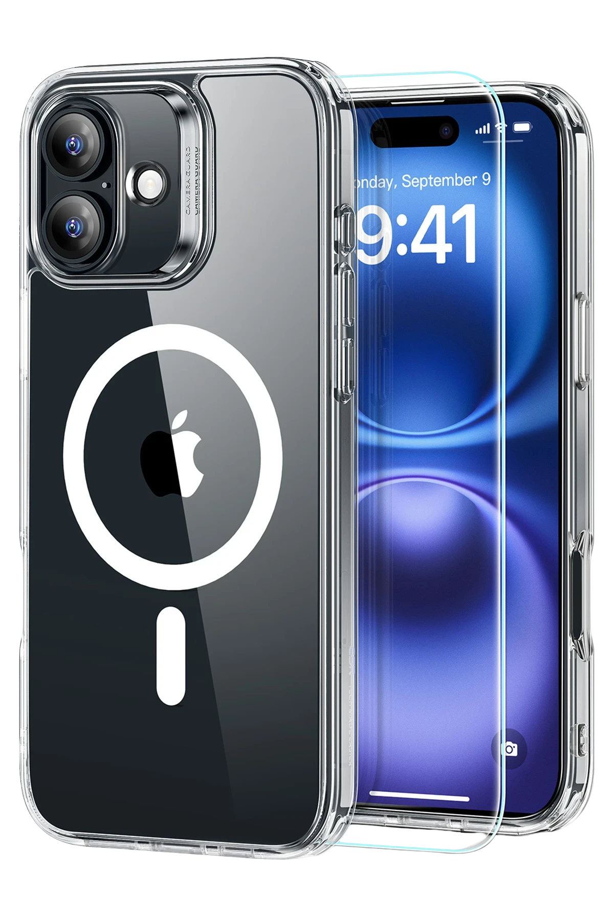 ESR Apple iPhone 16 Plus Classic Hybrid Magsafe Kapak + Cam Hediyeli Set - Şeffaf